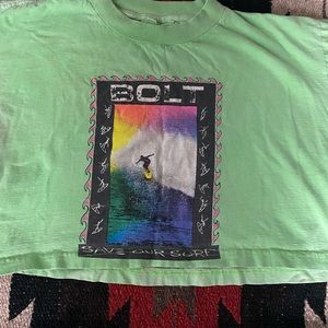 Vintage 80’s, 90’s Bolt 1/2 surf T-shirt.